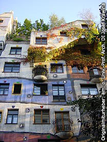 The colorful facade of Hundertwasserhouse